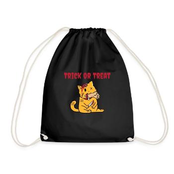 Trick Or Treat - Zombie Cat - Drawstring Bag - black - Front