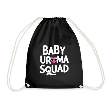 Baby-Uroma-Squad Uroma Geburtstag Urgroßmutter - Turnbeutel - Schwarz - Vorne
