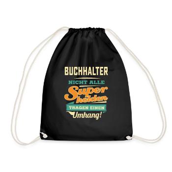 Superhelden Umhang - Buchhalter - RAHMENLOS Beruf - Turnbeutel - Schwarz - Vorne