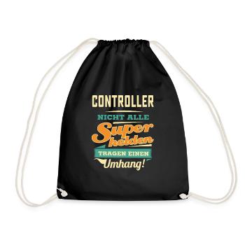 Superhelden Umhang - Controller - RAHMENLOS Beruf - Turnbeutel - Schwarz - Vorne