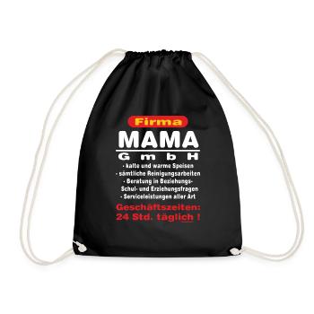 BD - Firma Mama GmbH - Kostenfrei Lebenslang - - Turnbeutel - Schwarz - Vorne