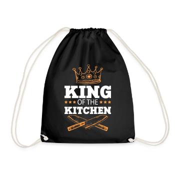 chefkoch king spruch koch - Turnbeutel - Schwarz - Vorne