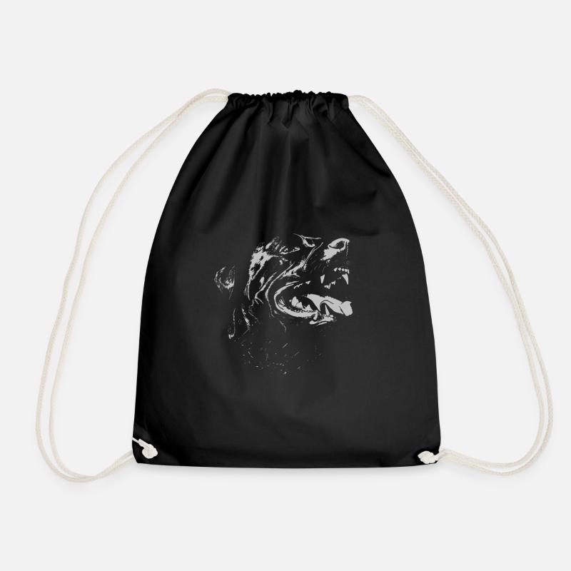 Angry Dog | by NatureBark - Drawstring Bag - black