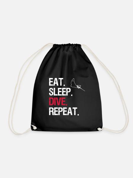Eat Sleep Dive Repeat - Adlerrochen - Turnbeutel - Schwarz