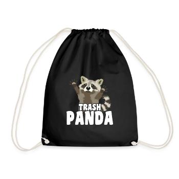 Trash Panda Lustiger Waschbär Spruch - Turnbeutel - Schwarz - Vorne
