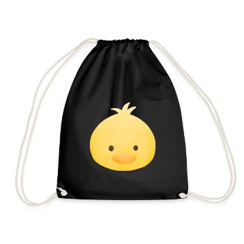 Yellow duck - Drawstring Bag - black - Front