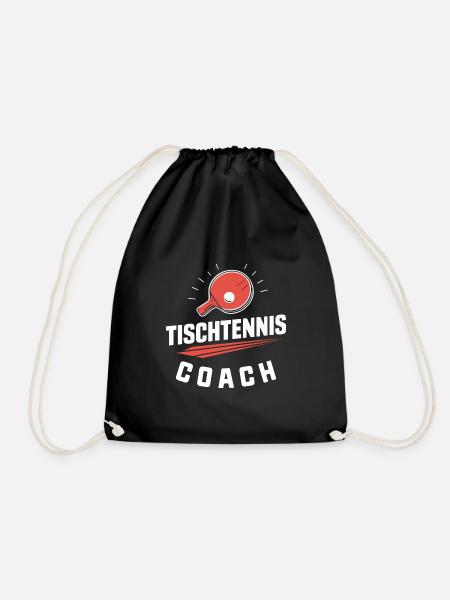Tischtennis-Ping-Pong-Coach - Turnbeutel - Schwarz