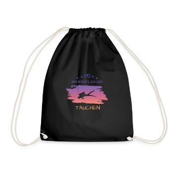 Tauchen Diving Scuba Taucher - Turnbeutel - Schwarz - Vorne