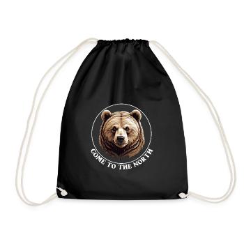 Grizzli Ours Kodiak Ours brun Venir dans le Nord, - Sac de sport léger - noir - Devant