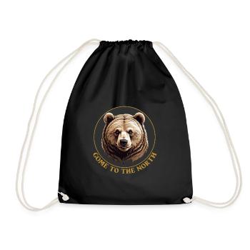 Grizzli Ours Kodiak Ours brun Venir dans le Nord - Sac de sport léger - noir - Devant