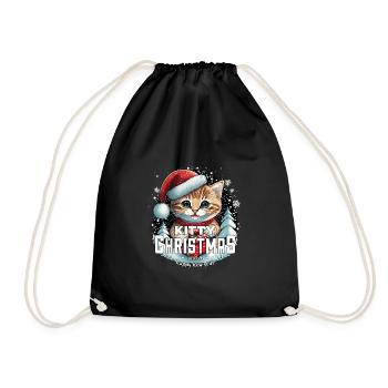 Chat de Noël - Kitty Noël - Sac de sport léger - noir - Devant