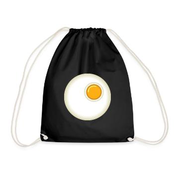 fried egg - Drawstring Bag - black - Front