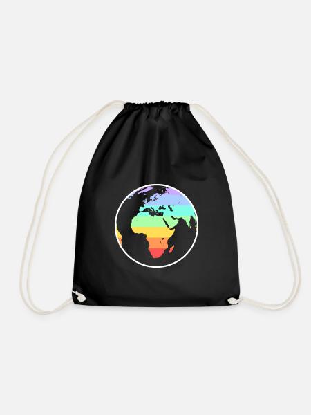 Regenbogen Welt - Turnbeutel - Schwarz