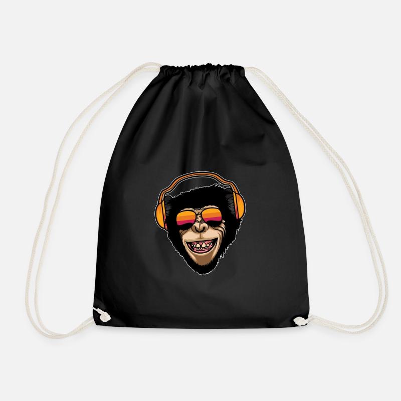 cooler Affe Geschenk - Turnbeutel - Schwarz