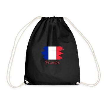 Frankreich France - Turnbeutel - Schwarz - Vorne
