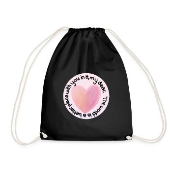 Pastel Heart Love - Drawstring Bag - black - Front