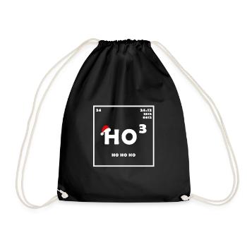 HO HO HO Chemistry Element Christmas Gift - Drawstring Bag - black - Front