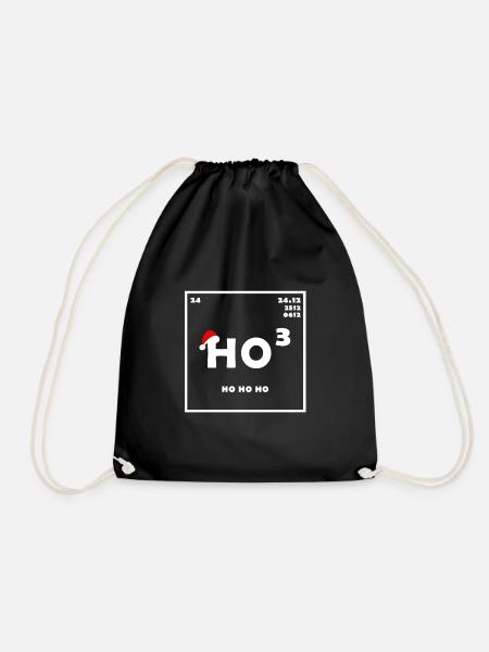 HO HO HO Chemie Element Weihnachten Geschenk - Turnbeutel - Schwarz