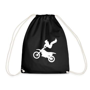Motocross Motorrad Chopper Cruiser Biker Geschenk - Turnbeutel - Schwarz - Vorne