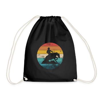 Sliding Stop Westernreiten Reining Geschenk - Turnbeutel - Schwarz - Vorne