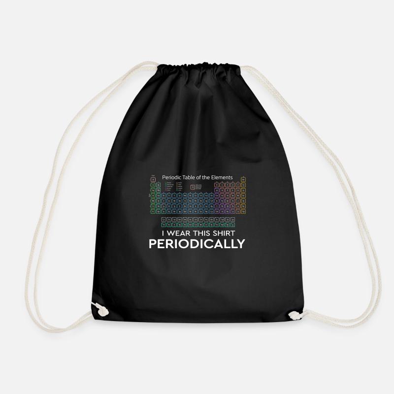 I Wear this Shirt Periodically Periodic Table - Drawstring Bag - black