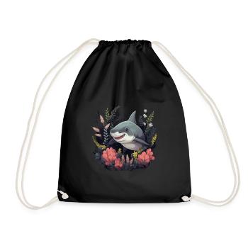 Baby White Shark 2 - Drawstring Bag - black - Front