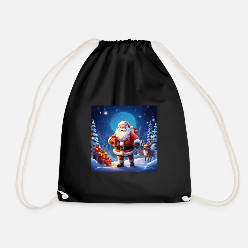 Christmas-Santa Design - Turnbeutel - Schwarz