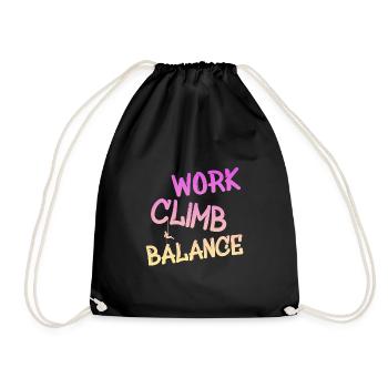 work climb balance, klettern, climbing, kletterer - Turnbeutel - Schwarz - Vorne