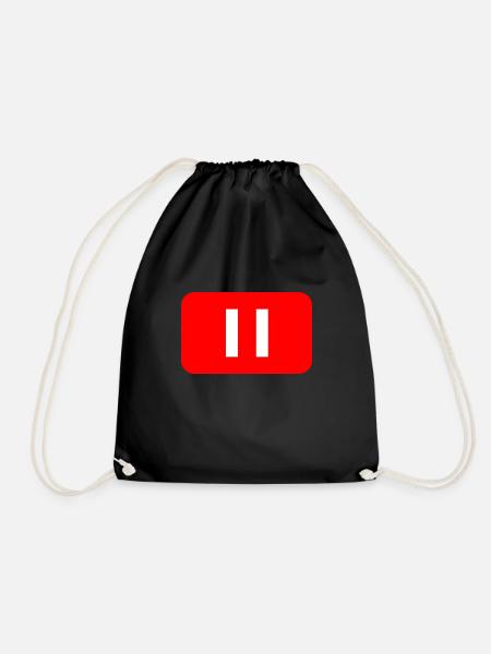Pause logo - Drawstring Bag - black