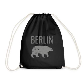 Berlin mit dem Bären Bär wie Berlin Spruch - Turnbeutel - Schwarz - Vorne