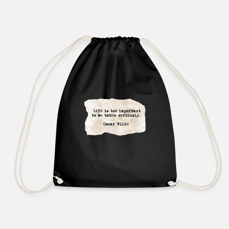 Oscar wild quote - Drawstring Bag - black