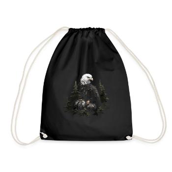 Forêt animale d’aigle à tête blanche - Sac de sport léger - noir - Devant