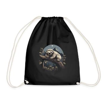 Sloth Sloth Animal Sloth Baby - Drawstring Bag - black - Front