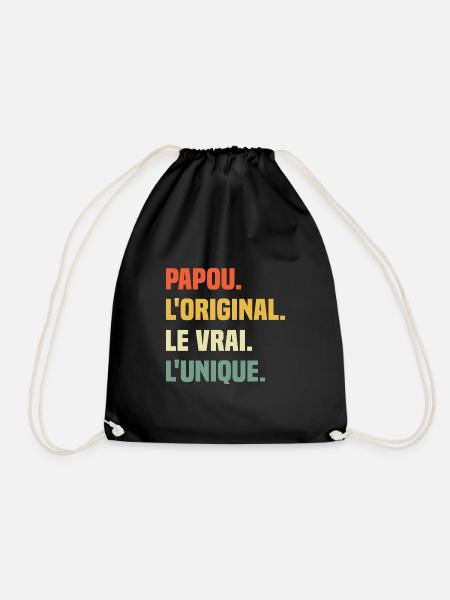Papou L'original Le Vrai L'unique Cadeau Vintage - Sac de sport léger - noir