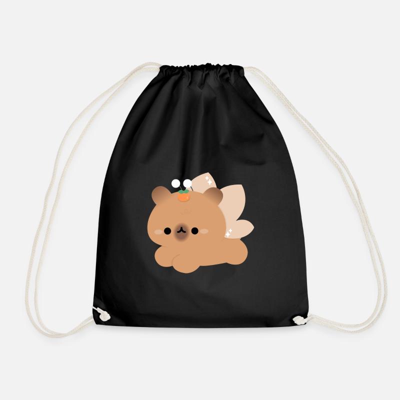 Capybara Fairy - Drawstring Bag - black