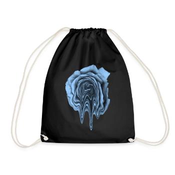 blaue Rose flüssige Blume Geschenkidee Frau - Turnbeutel - Schwarz - Vorne
