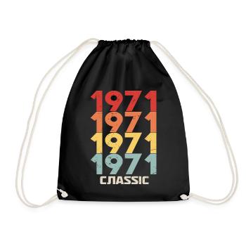 1971 Jubilé en style vintage classique 1971 - Sac de sport léger - noir - Devant