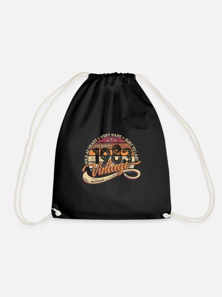 Vintage Retro Geburtstag Januar 1983 - Turnbeutel - Schwarz