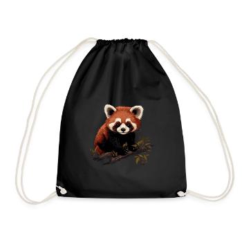 Roter Panda Katzenbär Red Panda Baby - Turnbeutel - Schwarz - Vorne