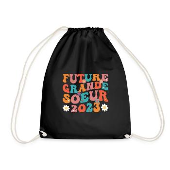 Future Big Sister 2023 Lustige Geburt Baby - Turnbeutel - Schwarz - Vorne