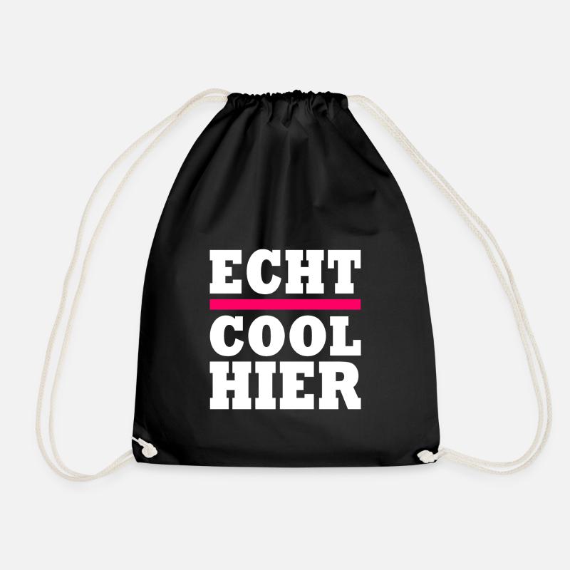 Echt cool hier - Turnbeutel - Schwarz