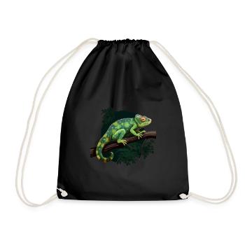 Chameleon Branch Reptiles - Drawstring Bag - black - Front