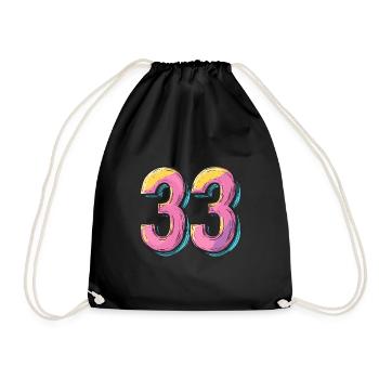 33 Number Comic - Drawstring Bag - black - Front
