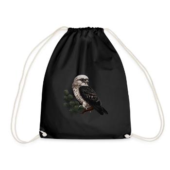 Habicht Vogel Greifvogel - Turnbeutel - Schwarz - Vorne