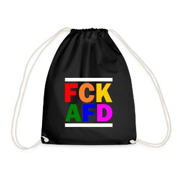 Fck afd - Turnbeutel - Schwarz - Vorne