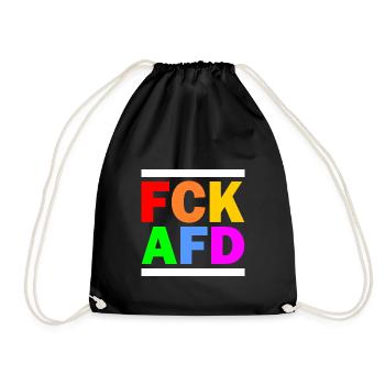 Fck afd - Turnbeutel - Schwarz - Vorne