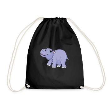 Hippopotame pygmée mignon - MiniHippo - Sac de sport léger - noir - Devant