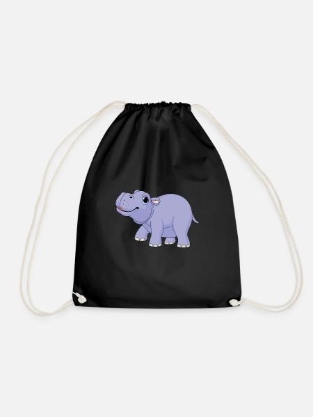 Süßes Zwergflusspferd - MiniHippo - Turnbeutel - Schwarz