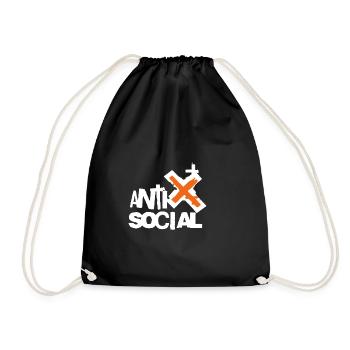 Logo d’art de rue antisocial - Sac de sport léger - noir - Devant