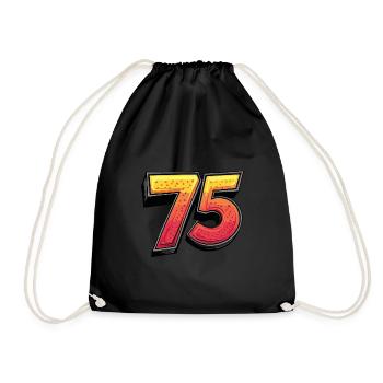75 Zahl Comic - Turnbeutel - Schwarz - Vorne
